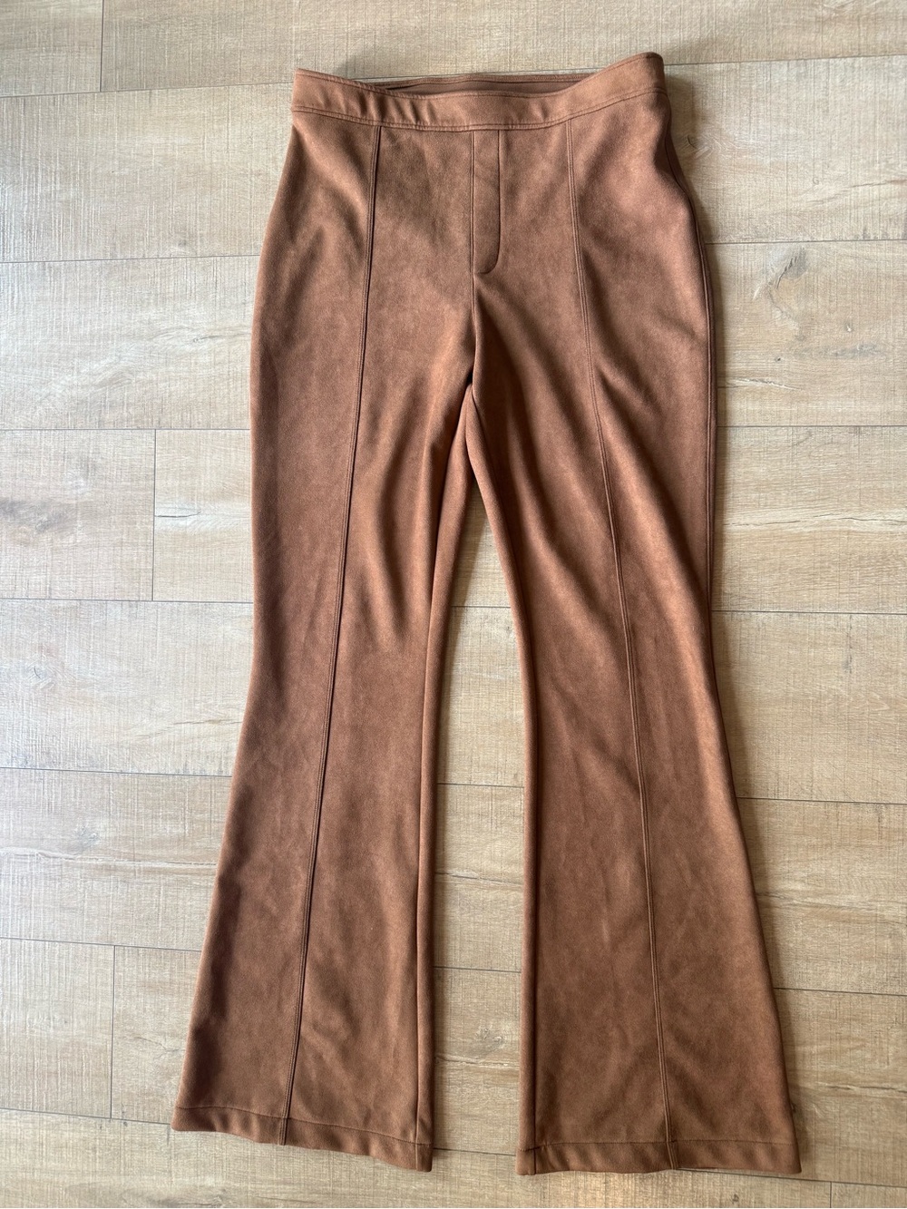 SPANX faux suede Ponte Flare Pants size XL